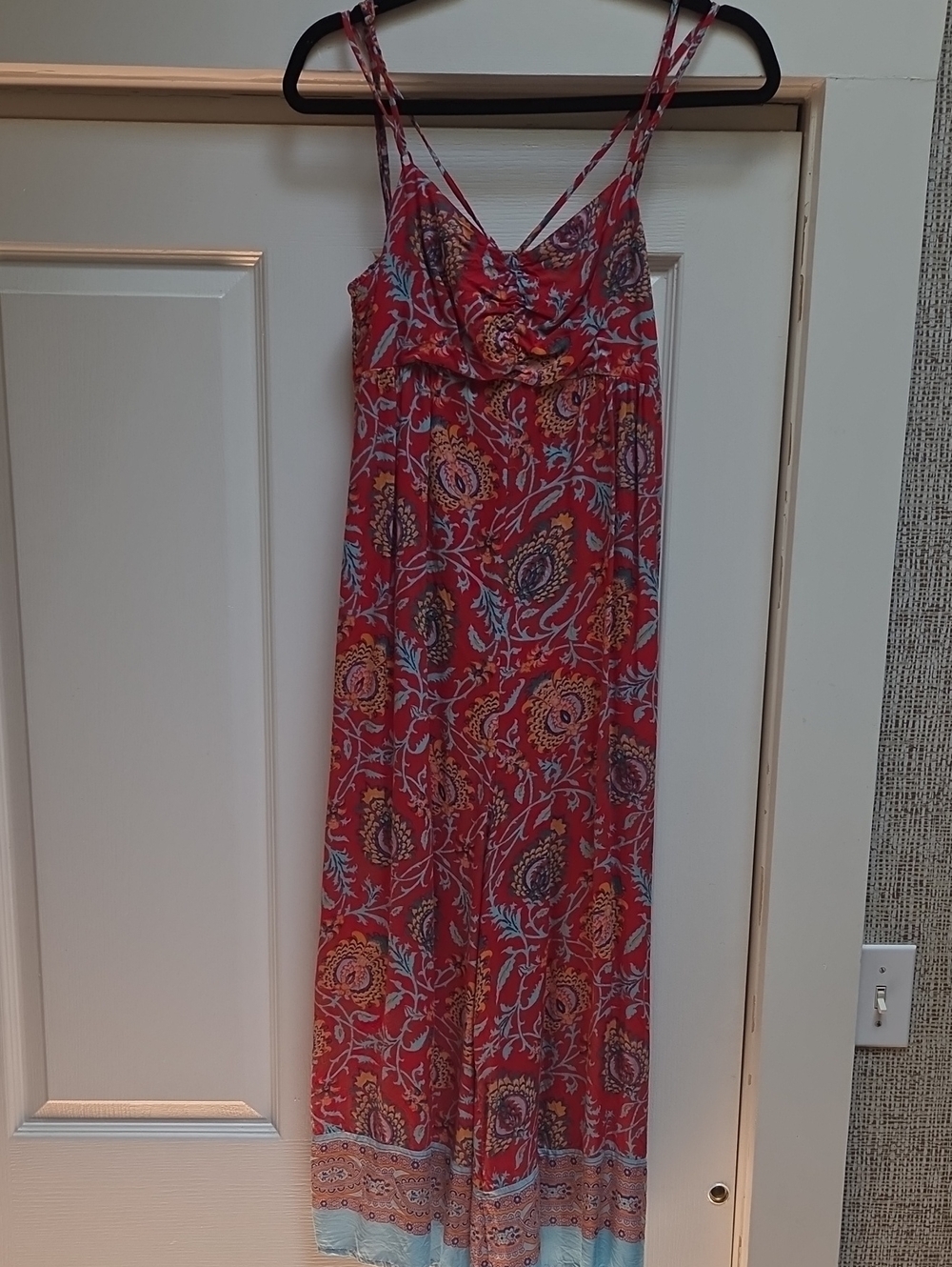 Anthropologie Sleeveless Summer Red Paisley Jumper